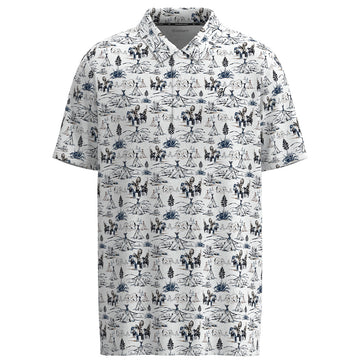 Hooey "The Weekender" White / Comanche Print Pattern All Over Polo